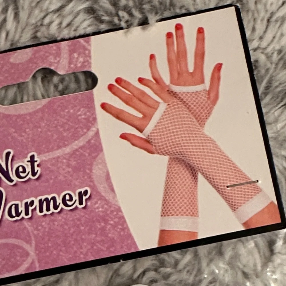 Miffy White Fishnet Arm Warmers Spirit Halloween Costume Gloves